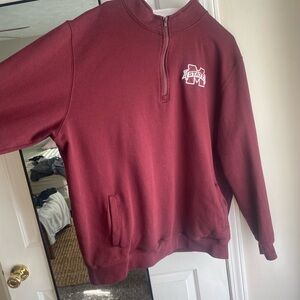 Vintage Mississippi State Maroon Half-Zip Sweater